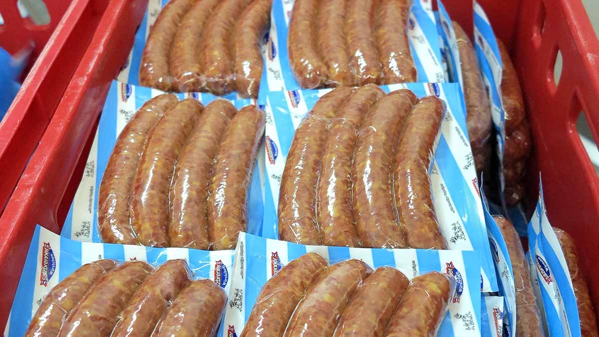 Traditional Kohlwurst sausages