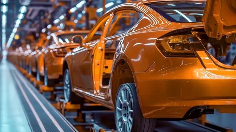 Cars on an automotive production line