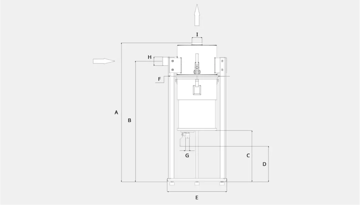 Dimensional drawing liquid separators LSS 0100–0630