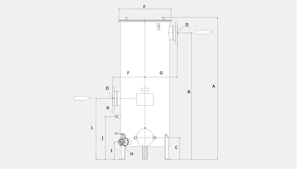 Dimensional drawing standing filter STF 0100–1000