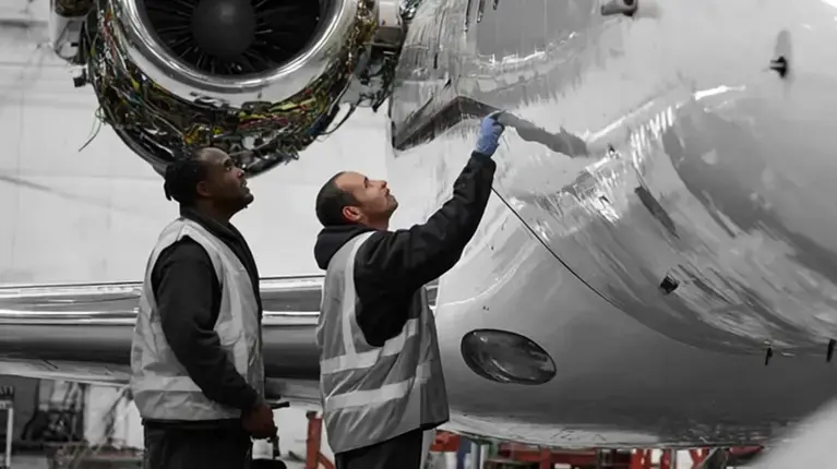 Workers inspecting industrial equipment 